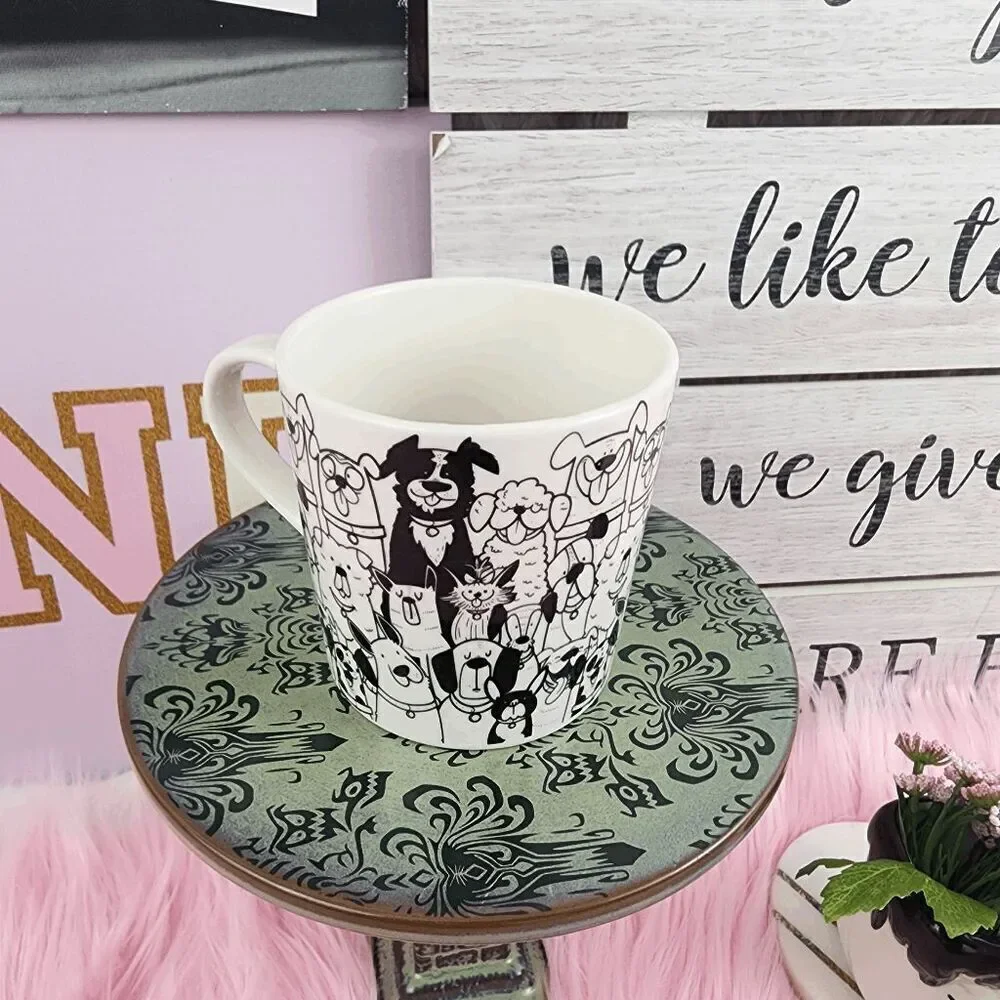 💖 NWT BIA Paws Cafe Black White Ceramic Mug #7252 💖